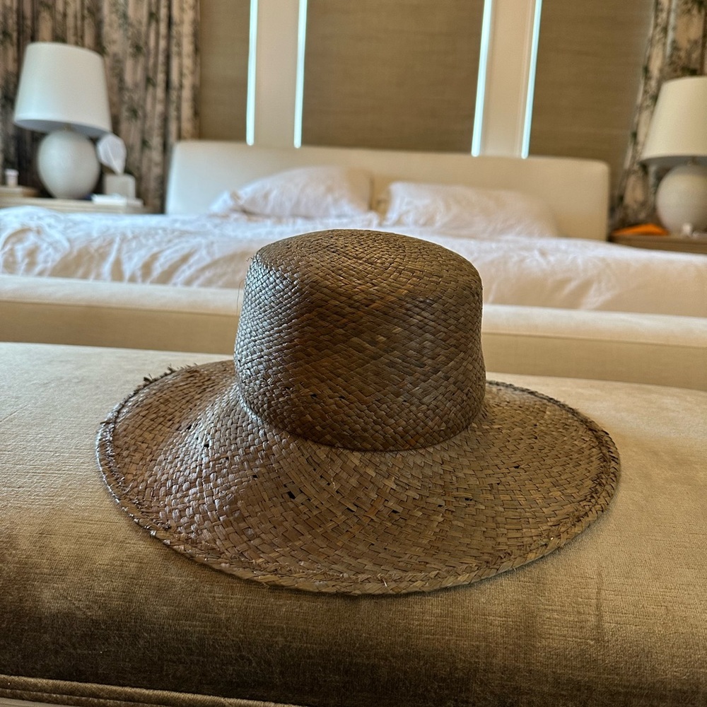 Janessa Leone Brown Straw Hat Small